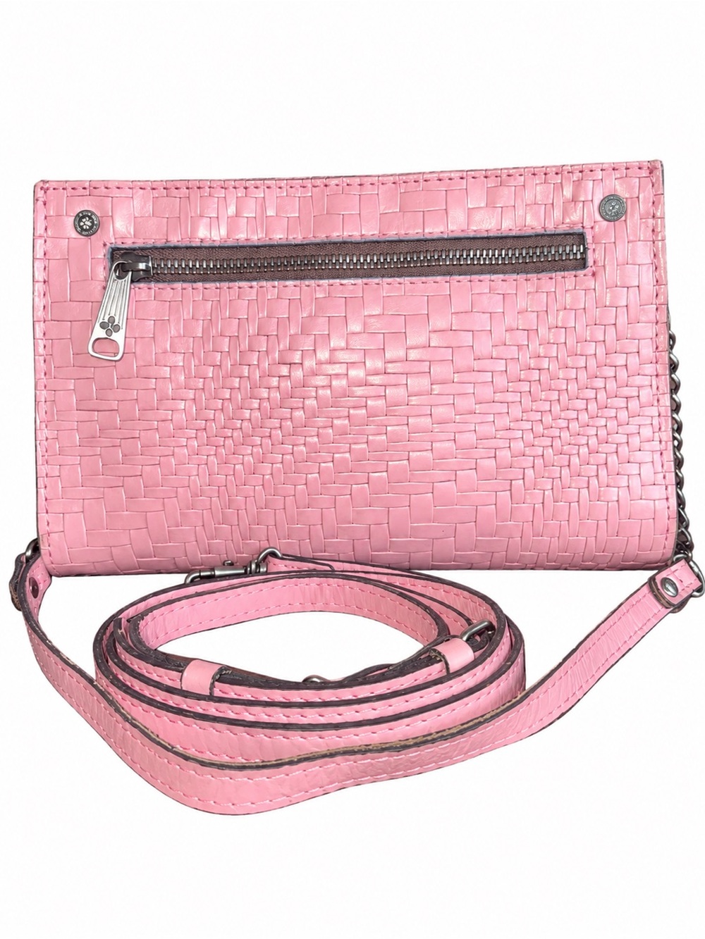 Patricia Nash Pink Woven Crossbody Wallet with 2 Detachable Straps